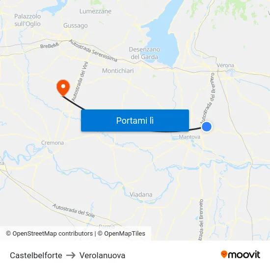 Castelbelforte to Verolanuova map