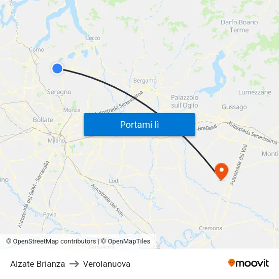 Alzate Brianza to Verolanuova map