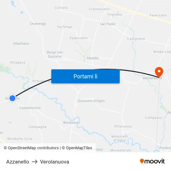 Azzanello to Verolanuova map