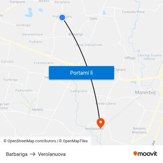 Barbariga to Verolanuova map