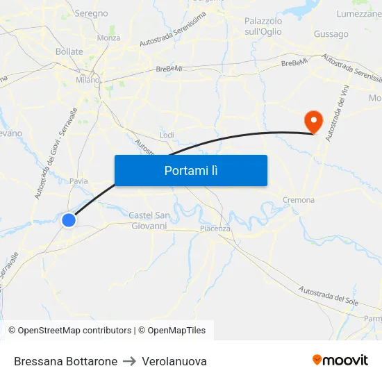 Bressana Bottarone to Verolanuova map