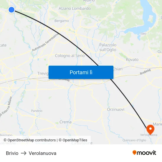 Brivio to Verolanuova map