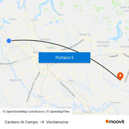 Cardano Al Campo to Verolanuova map