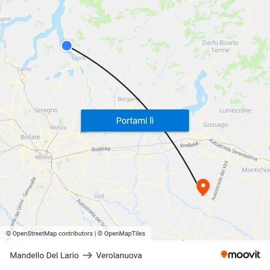 Mandello Del Lario to Verolanuova map
