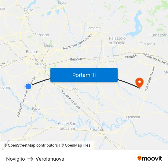 Noviglio to Verolanuova map