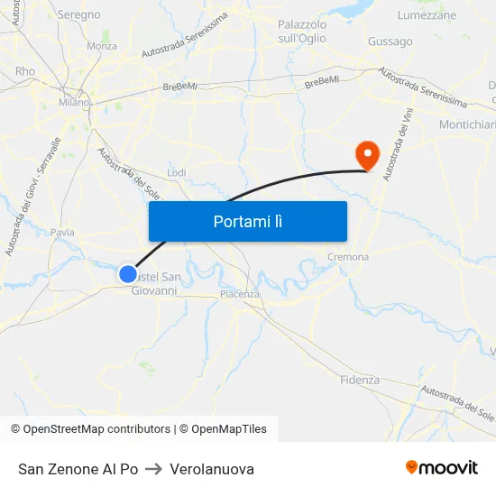 San Zenone Al Po to Verolanuova map