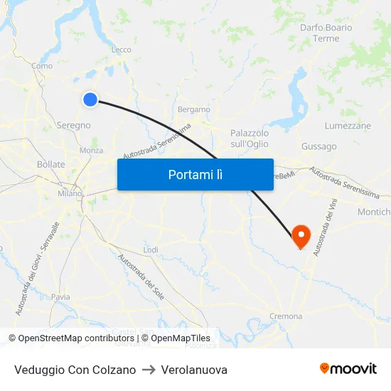 Veduggio Con Colzano to Verolanuova map