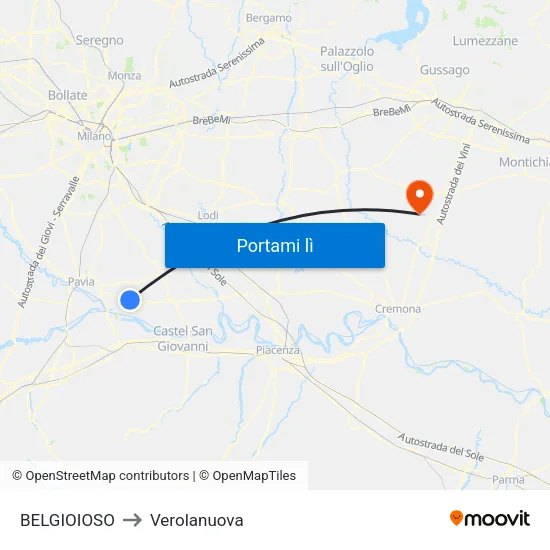 BELGIOIOSO to Verolanuova map