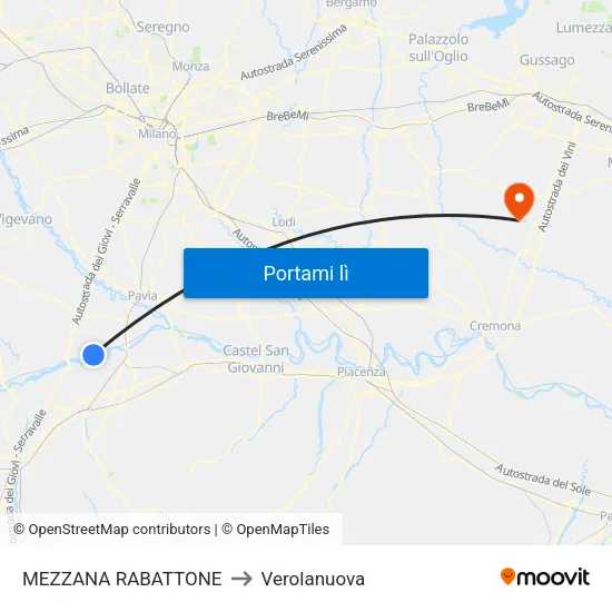 MEZZANA RABATTONE to Verolanuova map
