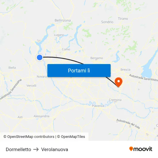 Dormelletto to Verolanuova map