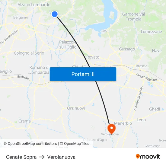 Cenate Sopra to Verolanuova map