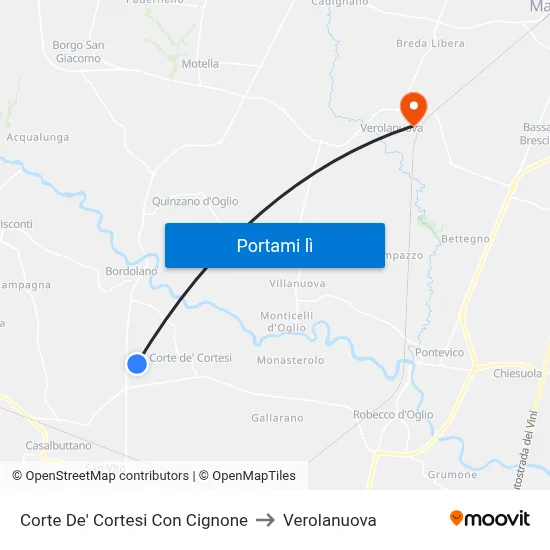 Corte De' Cortesi Con Cignone to Verolanuova map