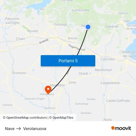 Nave to Verolanuova map