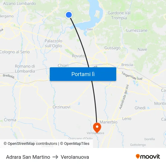 Adrara San Martino to Verolanuova map
