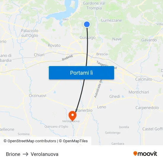 Brione to Verolanuova map