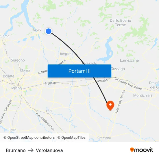 Brumano to Verolanuova map