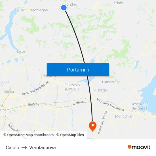 Caiolo to Verolanuova map