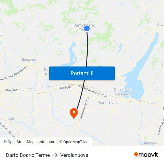 Darfo Boario Terme to Verolanuova map