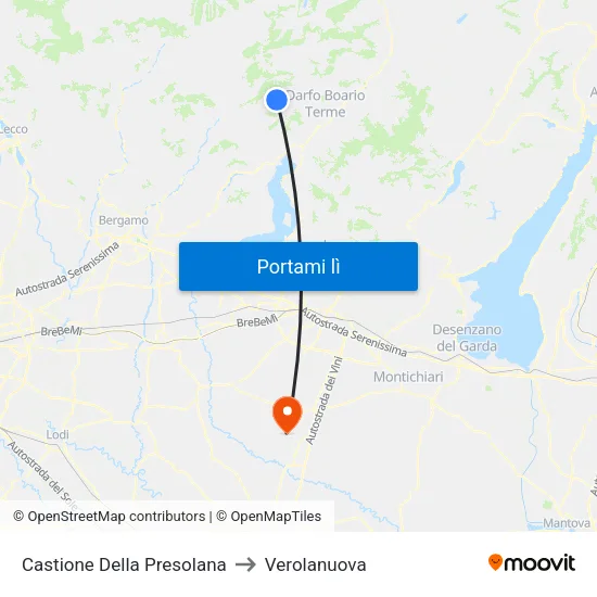 Castione Della Presolana to Verolanuova map