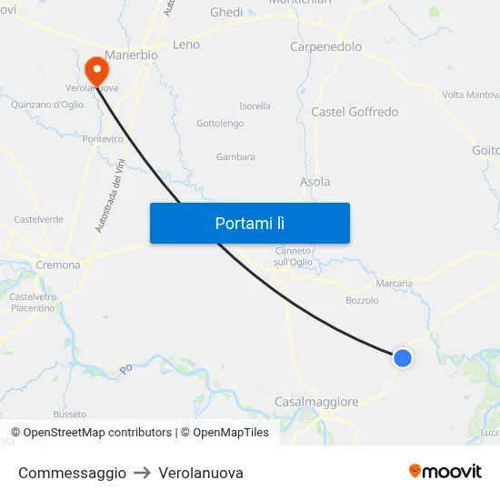 Commessaggio to Verolanuova map