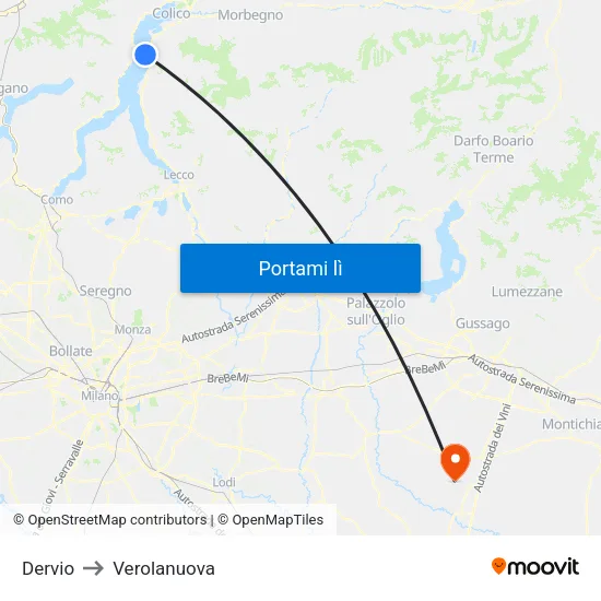 Dervio to Verolanuova map