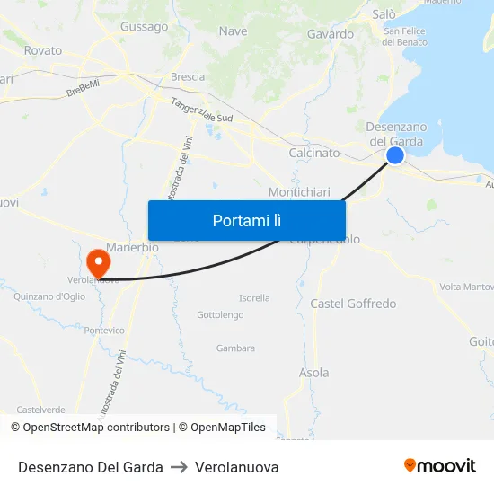 Desenzano Del Garda to Verolanuova map