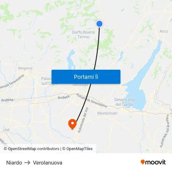 Niardo to Verolanuova map