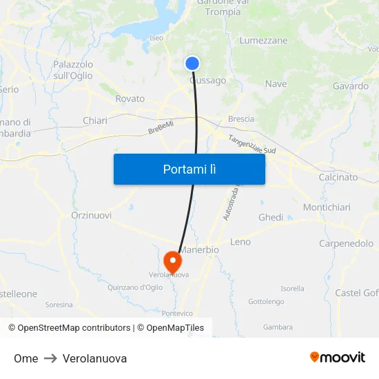 Ome to Verolanuova map