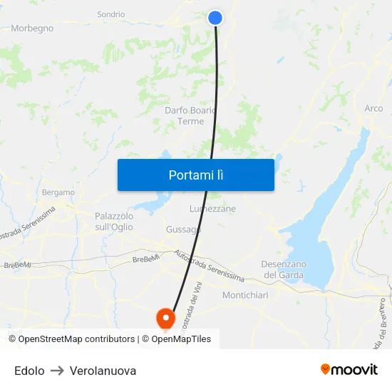 Edolo to Verolanuova map