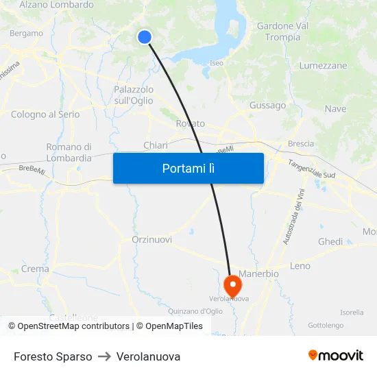Foresto Sparso to Verolanuova map