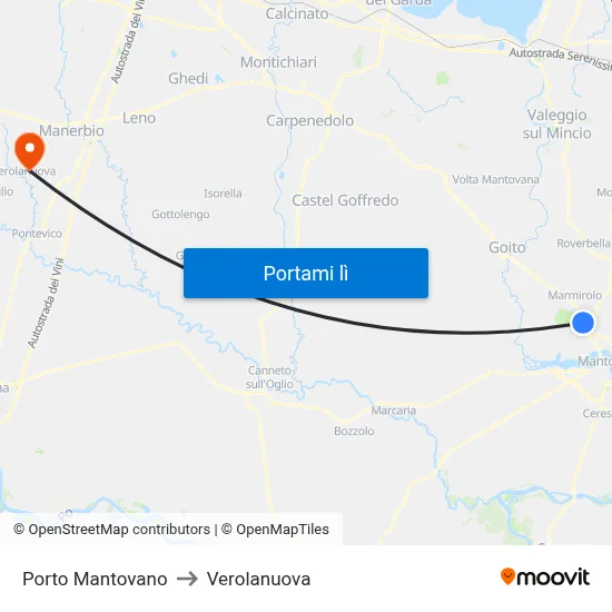 Porto Mantovano to Verolanuova map