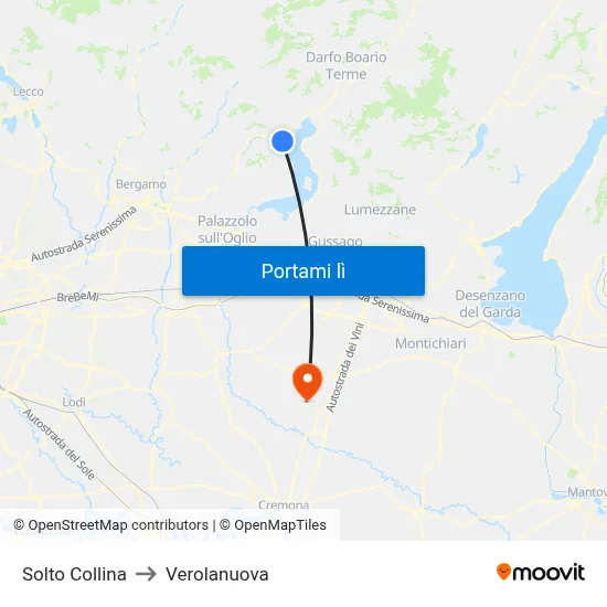 Solto Collina to Verolanuova map