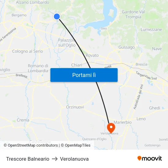 Trescore Balneario to Verolanuova map