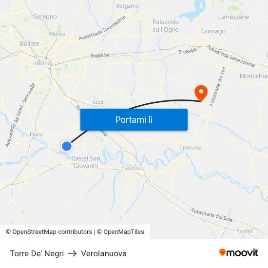 Torre De' Negri to Verolanuova map