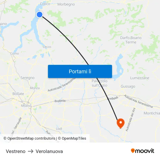 Vestreno to Verolanuova map