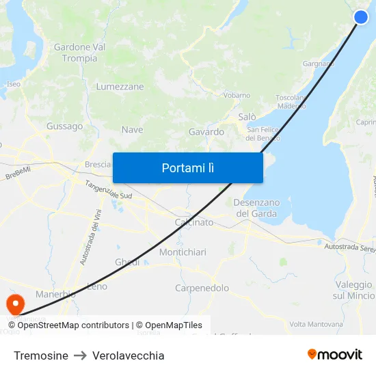 Tremosine to Verolavecchia map