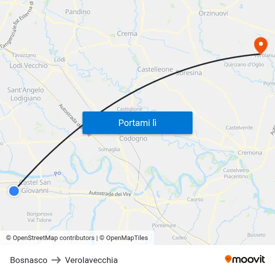 Bosnasco to Verolavecchia map