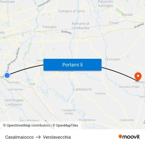 Casalmaiocco to Verolavecchia map