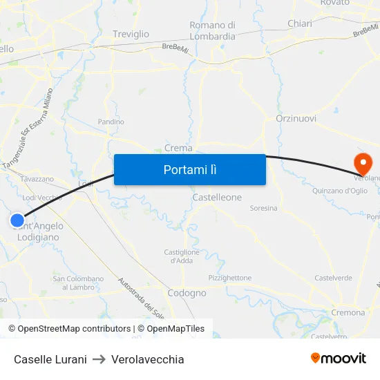 Caselle Lurani to Verolavecchia map