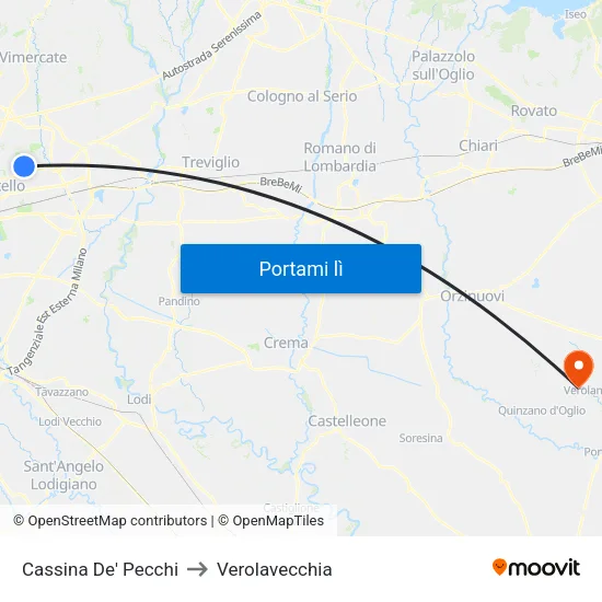 Cassina De' Pecchi to Verolavecchia map