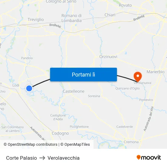 Corte Palasio to Verolavecchia map