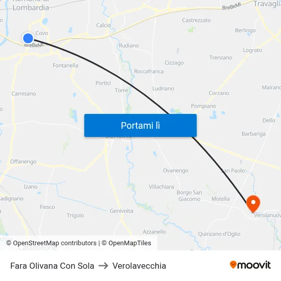 Fara Olivana Con Sola to Verolavecchia map
