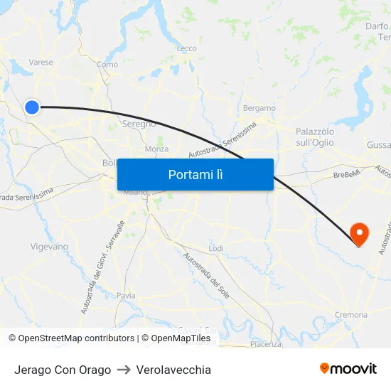 Jerago Con Orago to Verolavecchia map