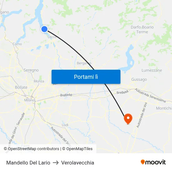 Mandello Del Lario to Verolavecchia map