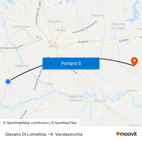Olevano Di Lomellina to Verolavecchia map