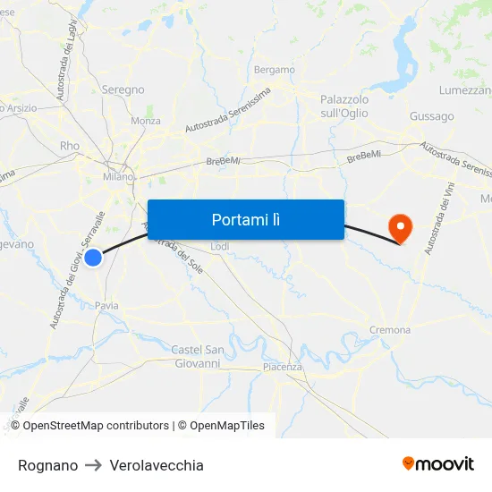 Rognano to Verolavecchia map