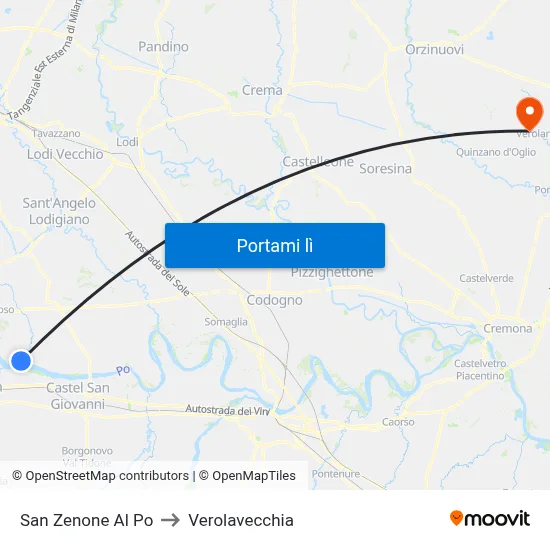 San Zenone Al Po to Verolavecchia map