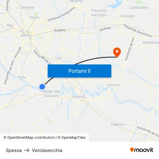 Spessa to Verolavecchia map