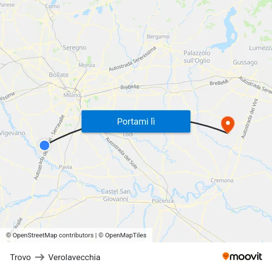 Trovo to Verolavecchia map