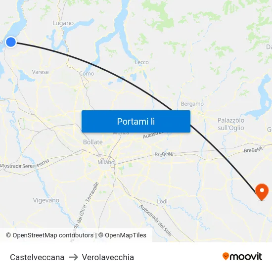 Castelveccana to Verolavecchia map